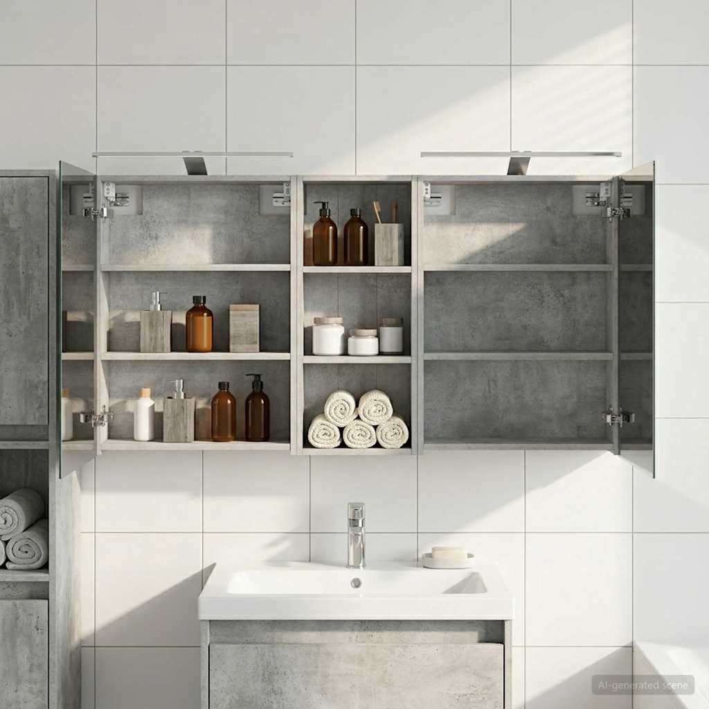 Badezimmerschrank-Set 3 pcs 80 x 10,5 x 50 cm Holzwerkstoff