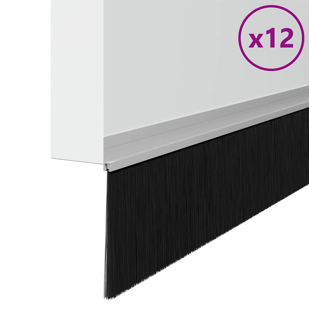 Selbstklebende Türbürstendichtungen 2 pcs Braun 100 cm