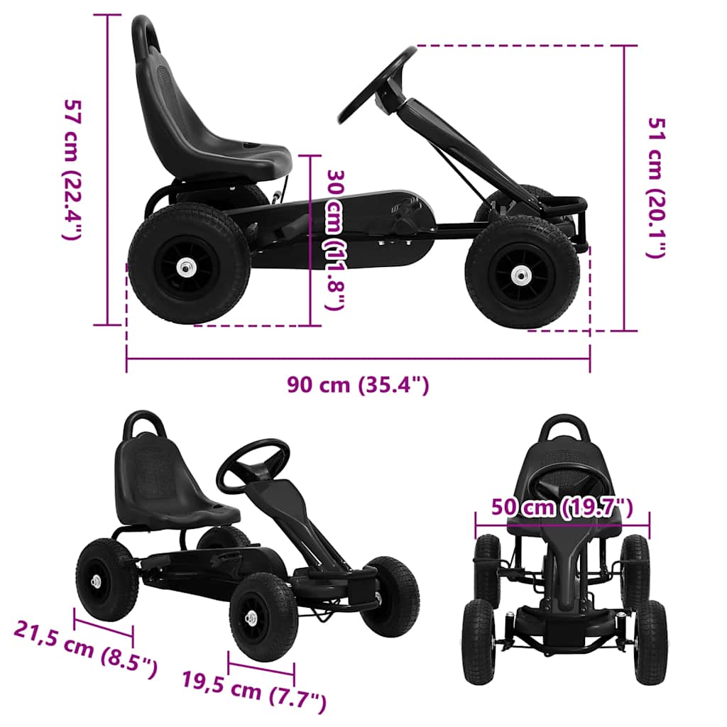 Pedal Go-Kart mit Luftreifen Rot