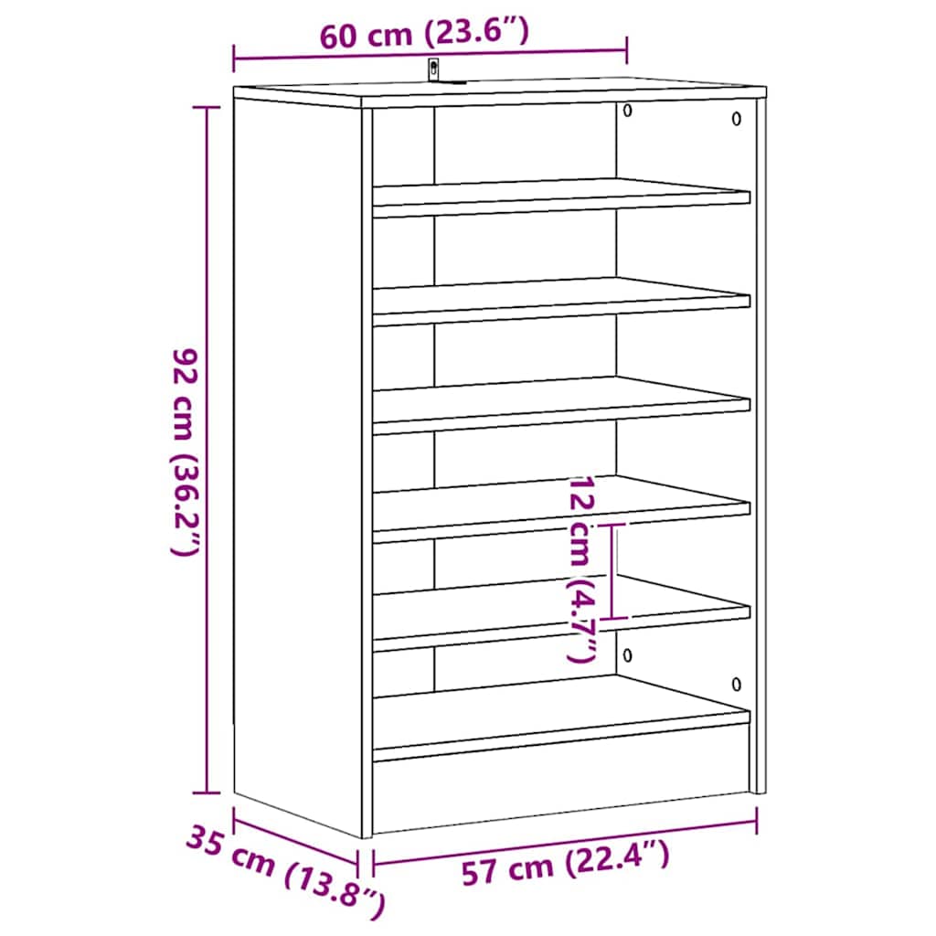 Schuhschrank Weiß 60x35x70 cm Holzwerkstoff