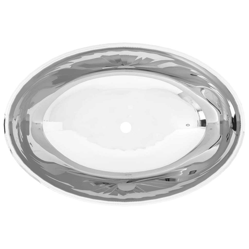 Luxus Keramik Waschbecken Oval Weiß 40 x 33 cm
