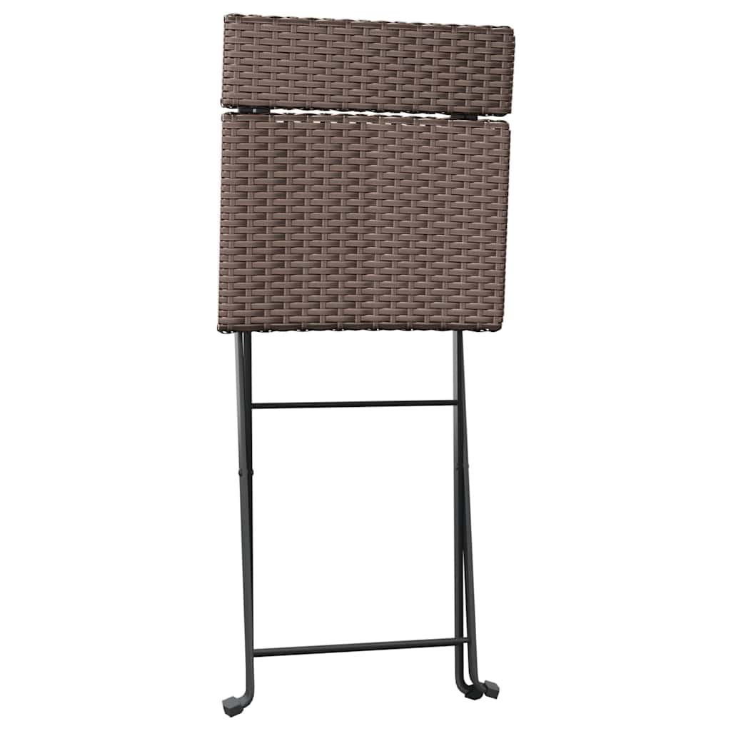 Bistrostühle 4 Stk. Klappbar Schwarz Poly Rattan und Stahl