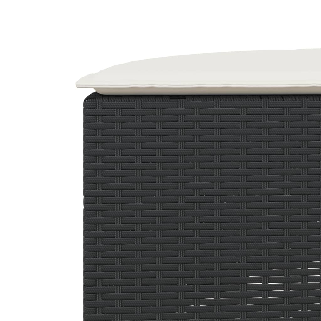 3-tlg. Garten-Sofagarnitur Halbrund Grau Poly Rattan