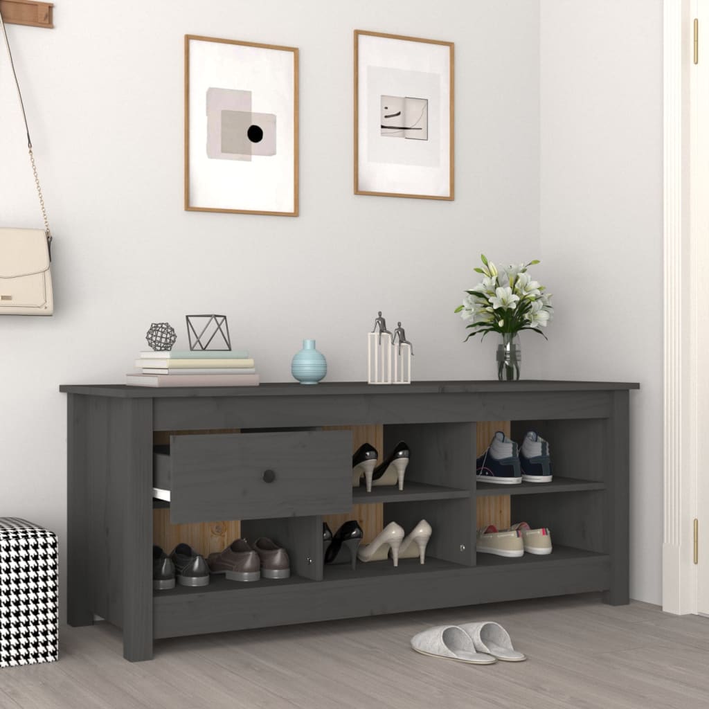 Schuhschrank 110x38x45,5 cm Massivholz Kiefer