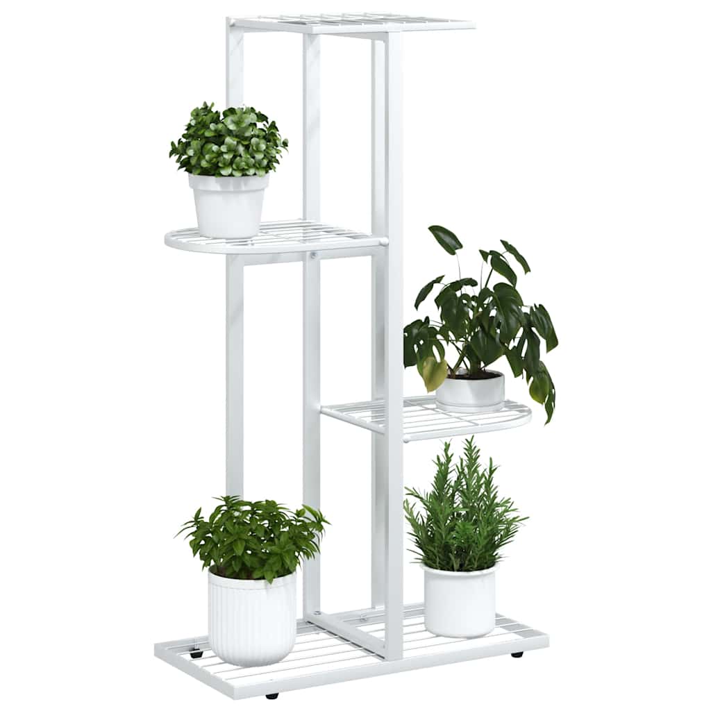 Blumenständer 5-Etagen 43x22x98 cm Weiß Metall