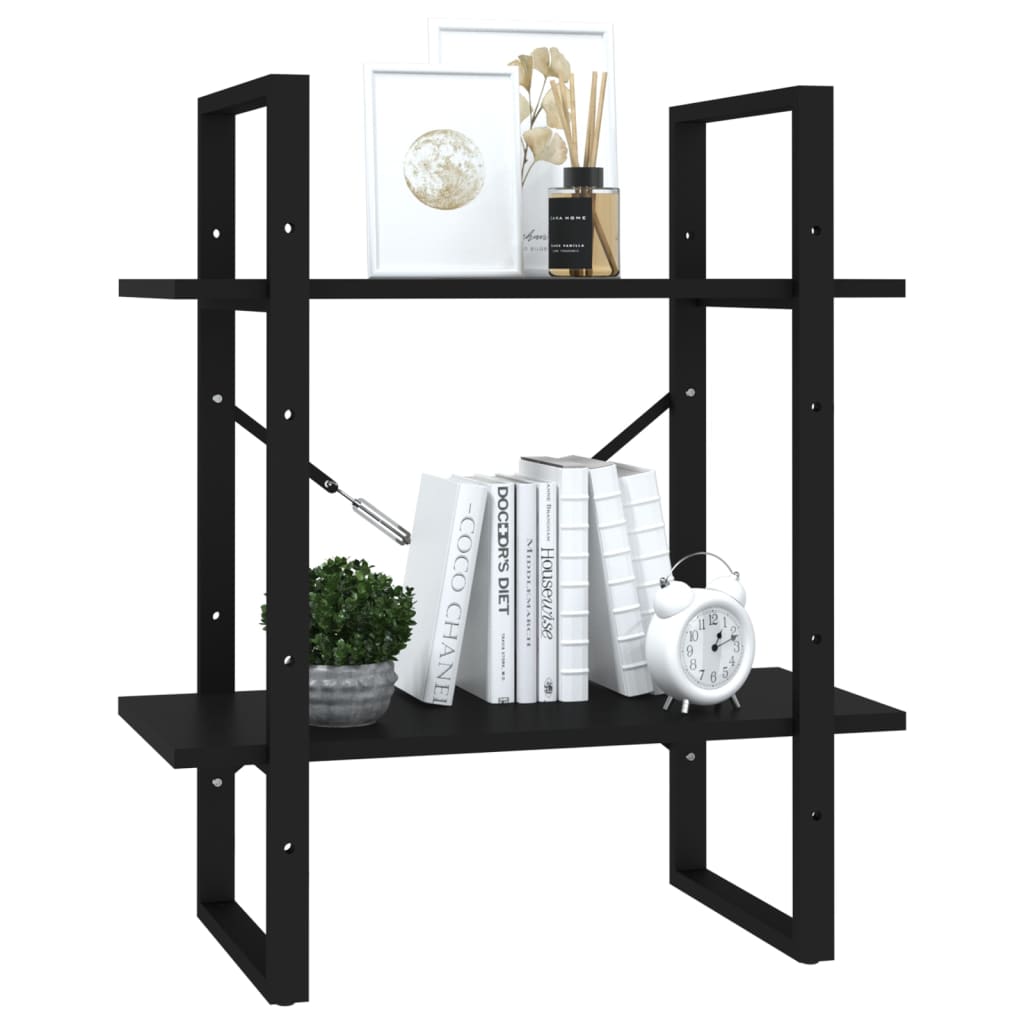 Bücherregal 2 Fächer Weiß 60x30x70 cm Holzwerkstoff