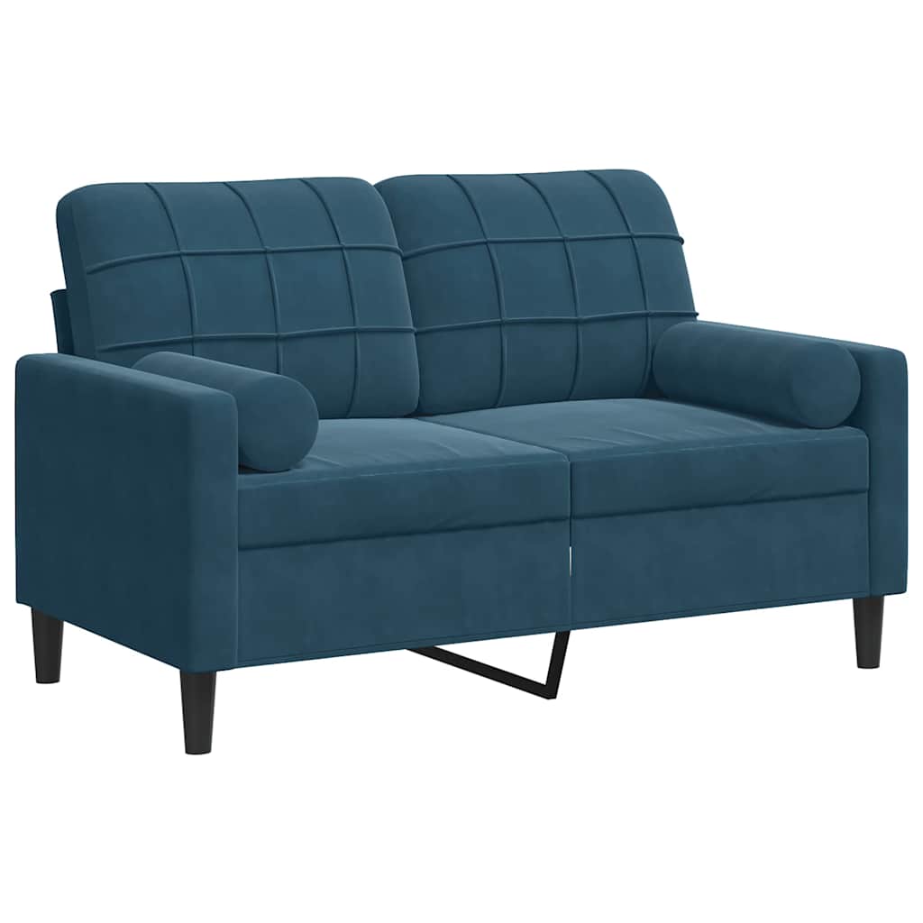 2-Sitzer-Sofa mit Zierkissen Hellgrau 120 cm Samt