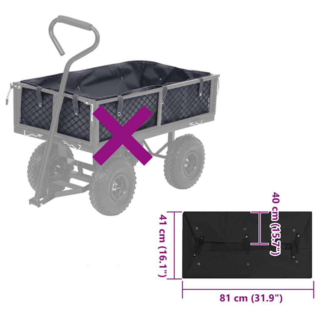 Gartenwagen-Einlage Grün Stoff