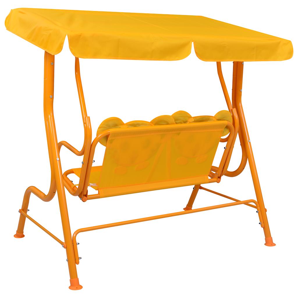 Kinder-Hollywoodschaukel Braun 115×75×110 cm Stoff