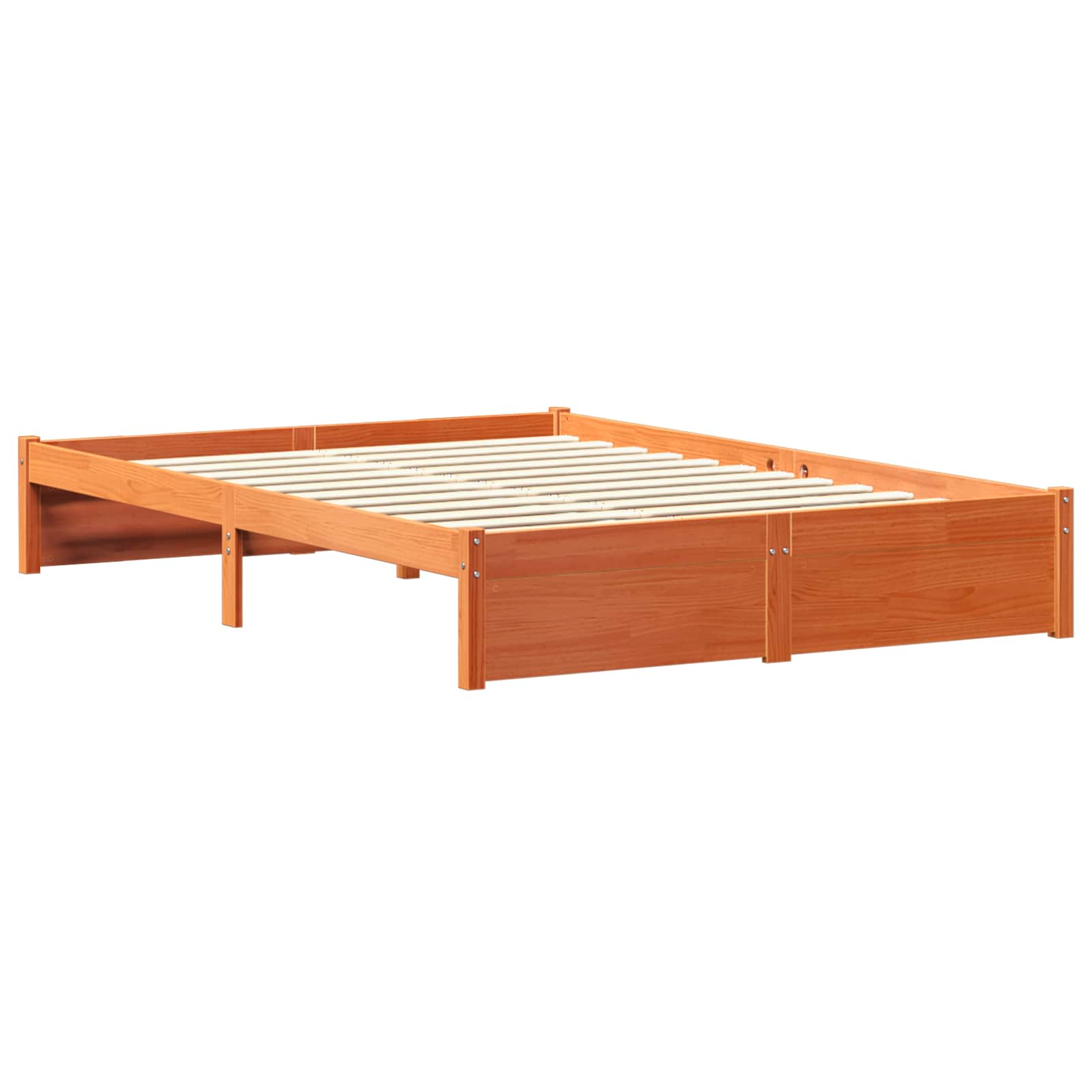 Bettgestell mit Aufbewahrungskopfteil 2 pcs Wachsbraun