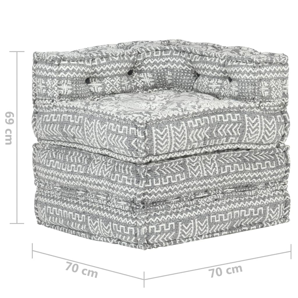 2-Sitzer Modularer Pouf Patchwork Stoff