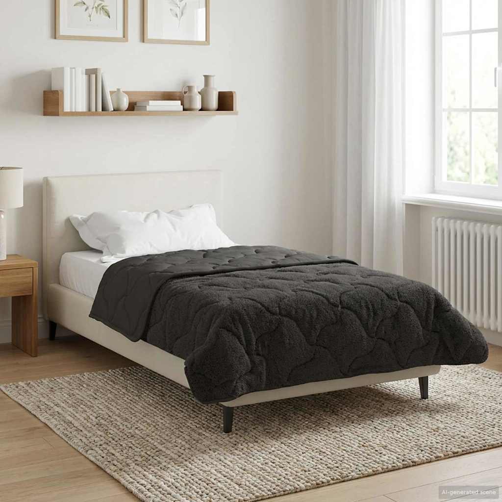 Winterbettdecke Gepolstert Anthrazit 135 x 200 cm
