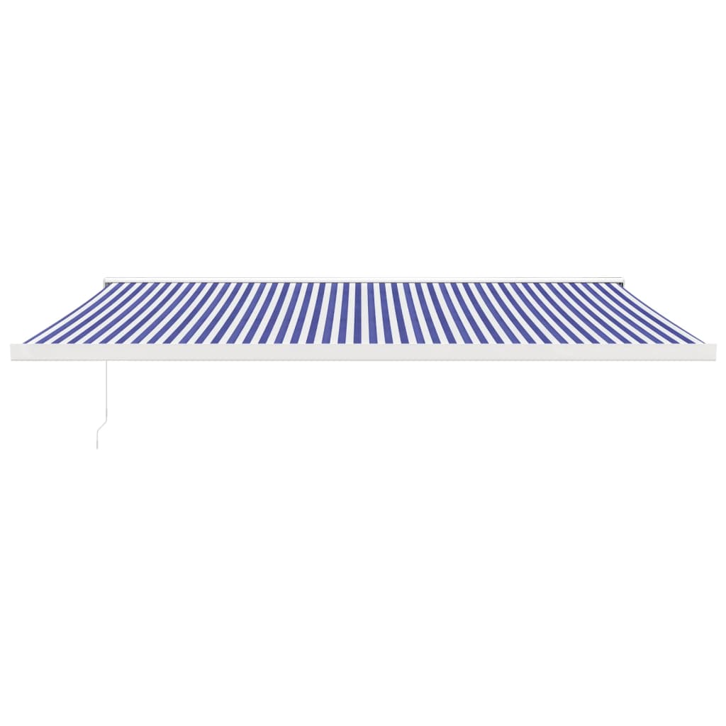 Markise Einziehbar Blau und Weiß 4x3 m Stoff und Aluminium