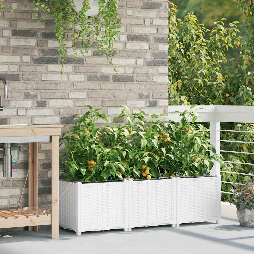 Garten-Pflanzgefäß 4 Stk. Braun 160 x 40 x 22 cm PP
