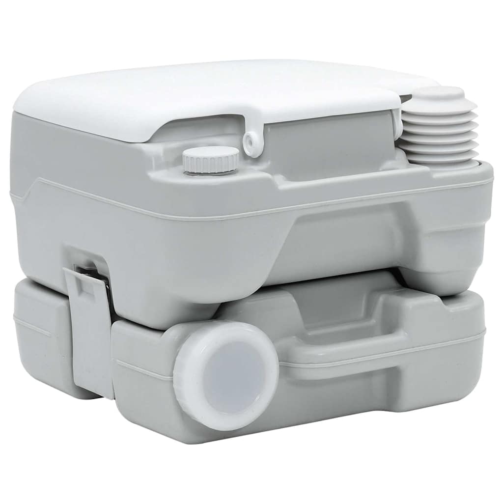 Camping-Toilette Grau und Weiß 41,5 x 36,5 x 30 cm Polyethylen