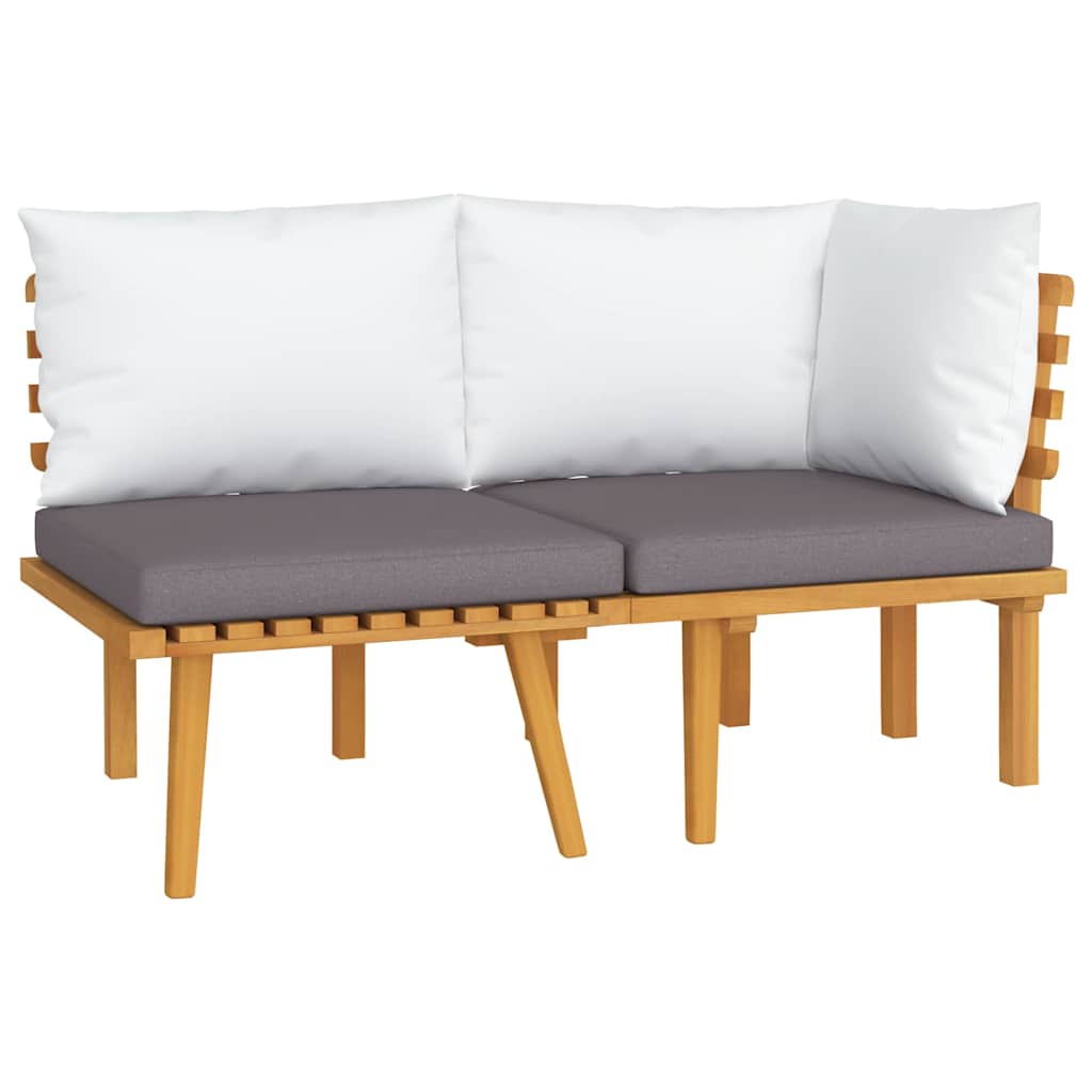 2-Sitzer-Gartensofa mit Kissen Massivholz Akazie