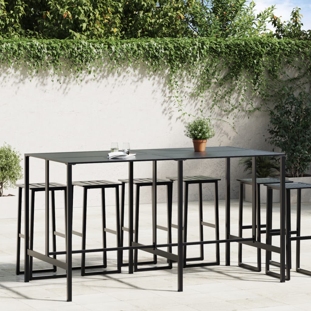 Bartisch Schwarz 50x50x110 cm Pulverbeschichteter Stahl