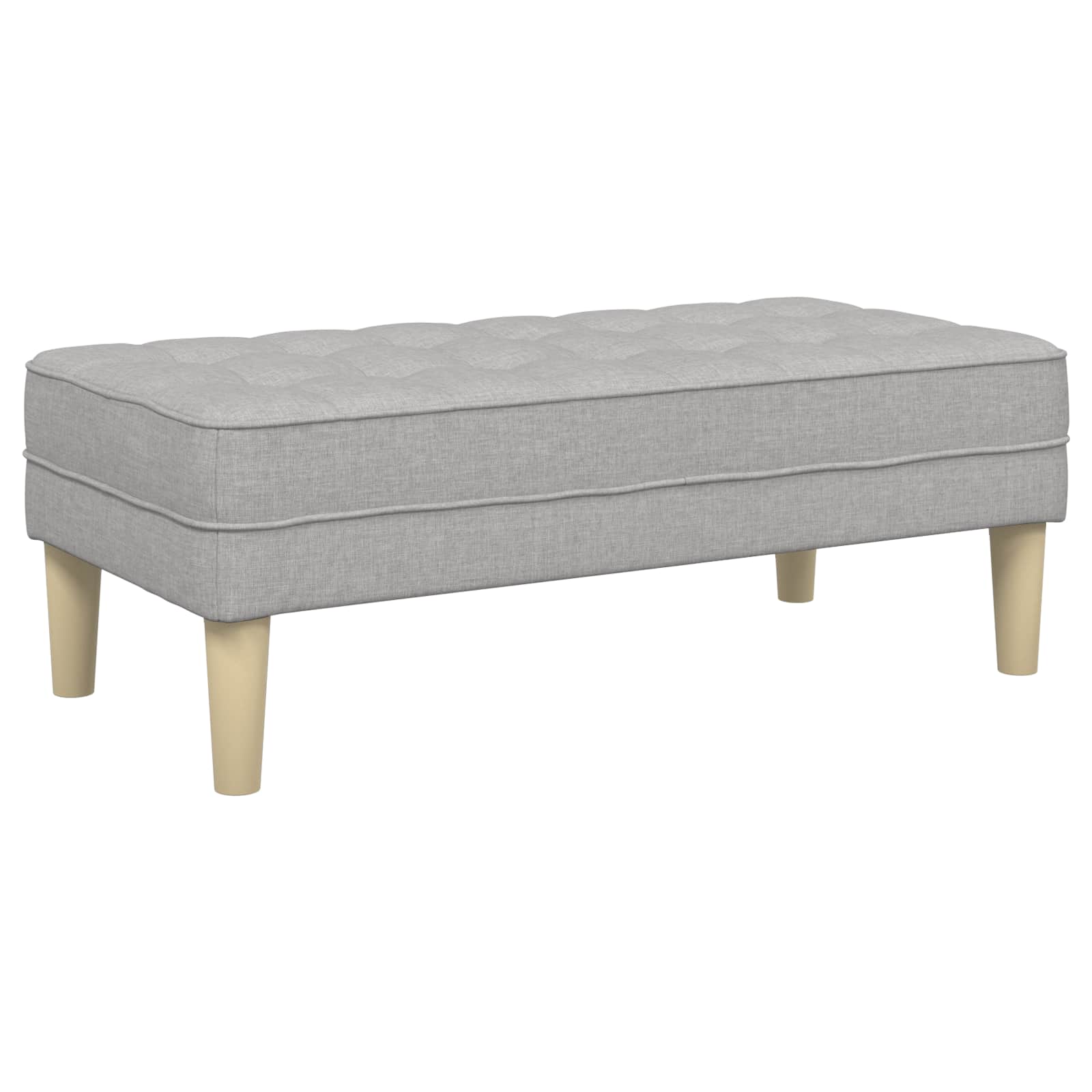 Bank mit Kissen Hellgrau 113 x 57 x 39 cm Stoff