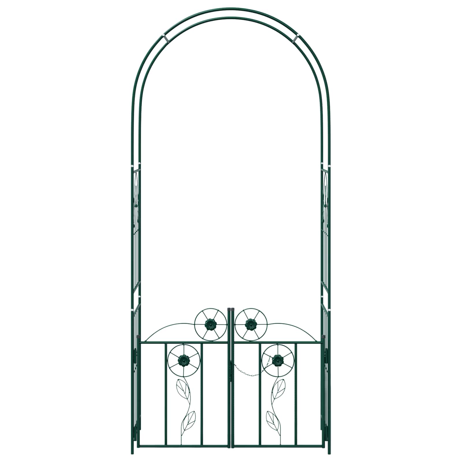 Gartenbogen mit Schloss Schwarz 102 x 50 x 218 cm