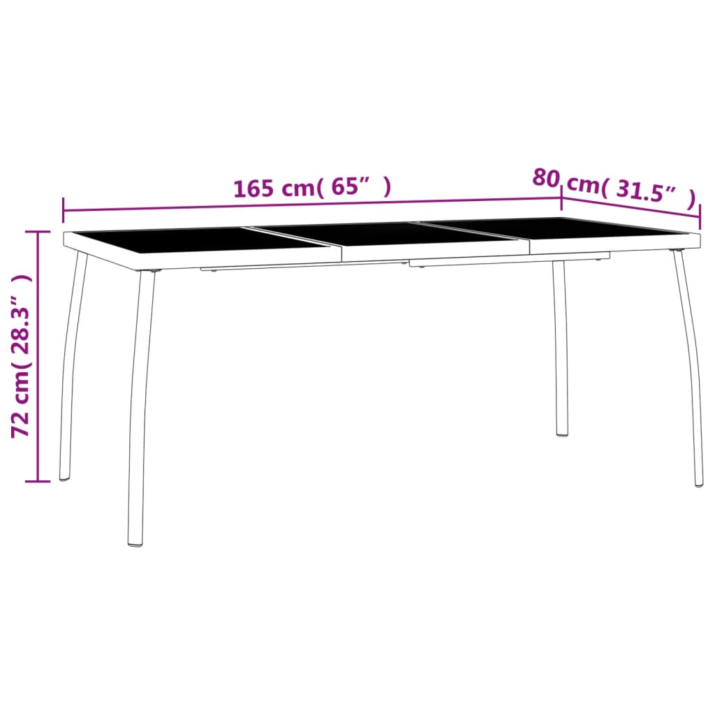 Gartentisch Anthrazit 100x100x72 cm Stahlgitter