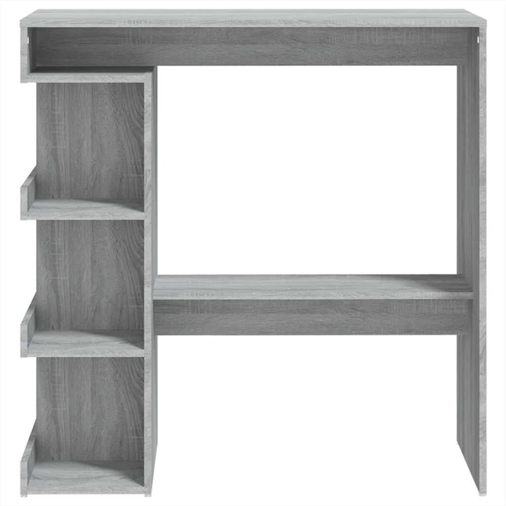 Bartisch mit Regal Weiß 100x50x101,5 cm Holzwerkstoff