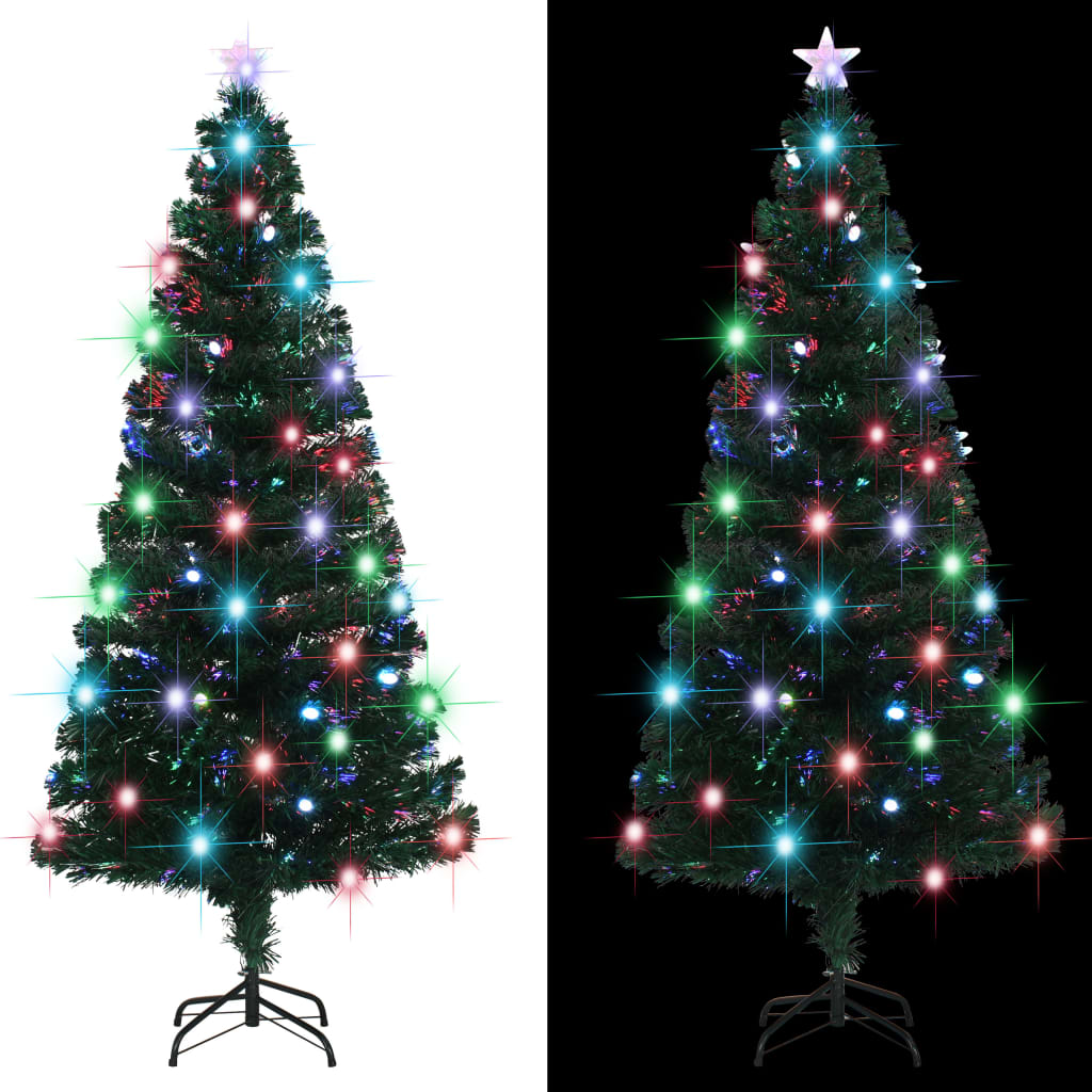 Vorbeleuchteter Weihnachtsbaum mit Ständer und LED 120 cm Glasfaser
