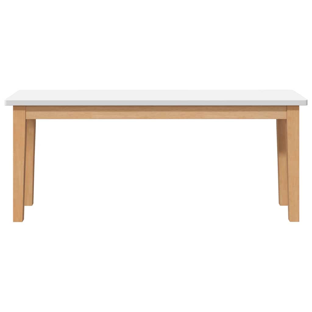 Bank 110 cm Braun Massivholz Gummibaum