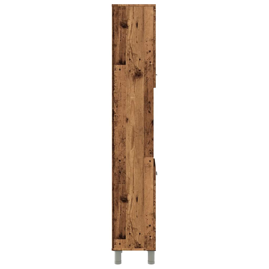 Badezimmerschrank Weiß 30x30x179 cm Holzwerkstoff