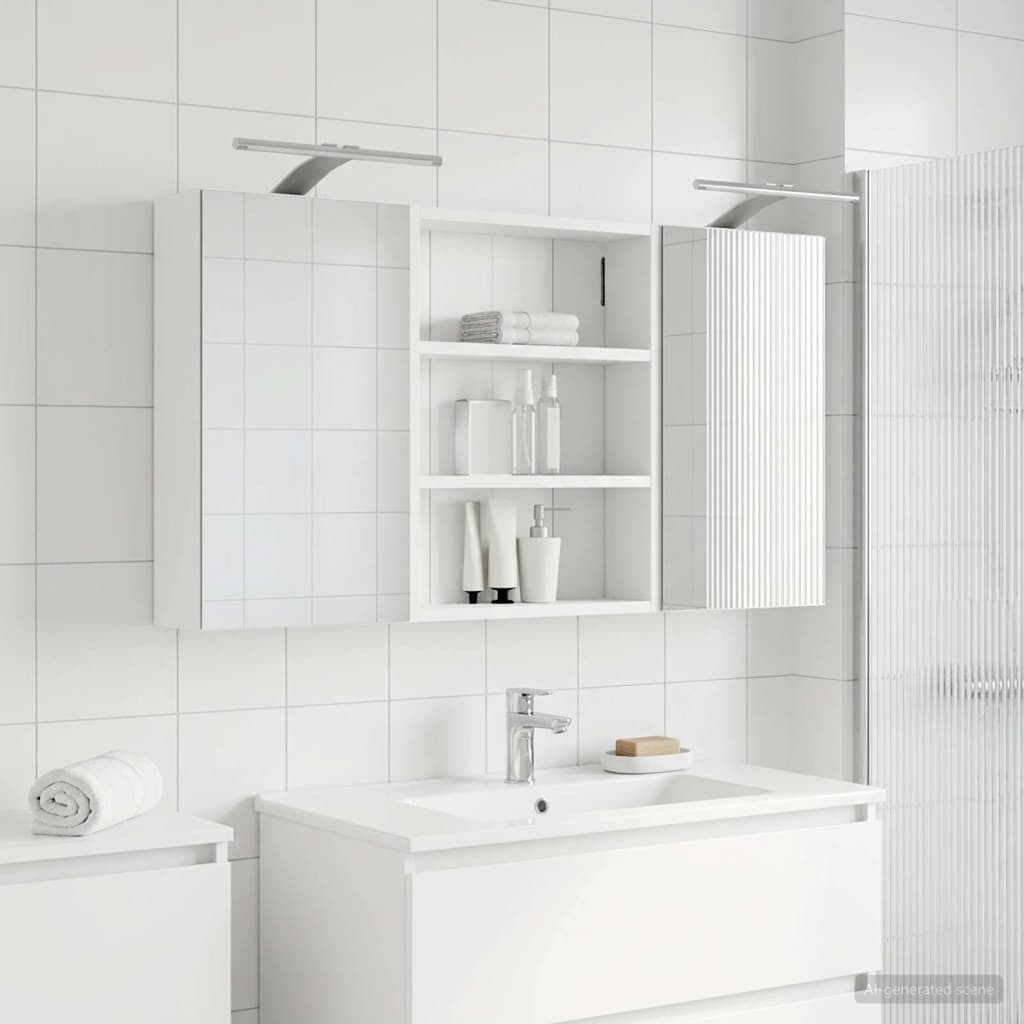 Badezimmerschrank-Set 3 pcs 80 x 10,5 x 50 cm Holzwerkstoff