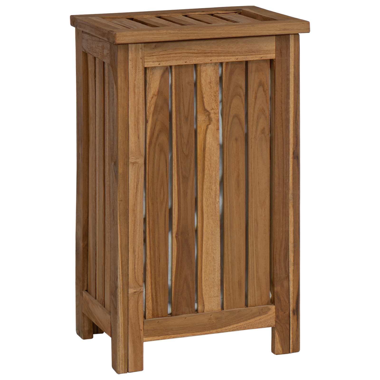 Wäschekorb Natur 35 x 25 x 60 cm Massivholz Teak