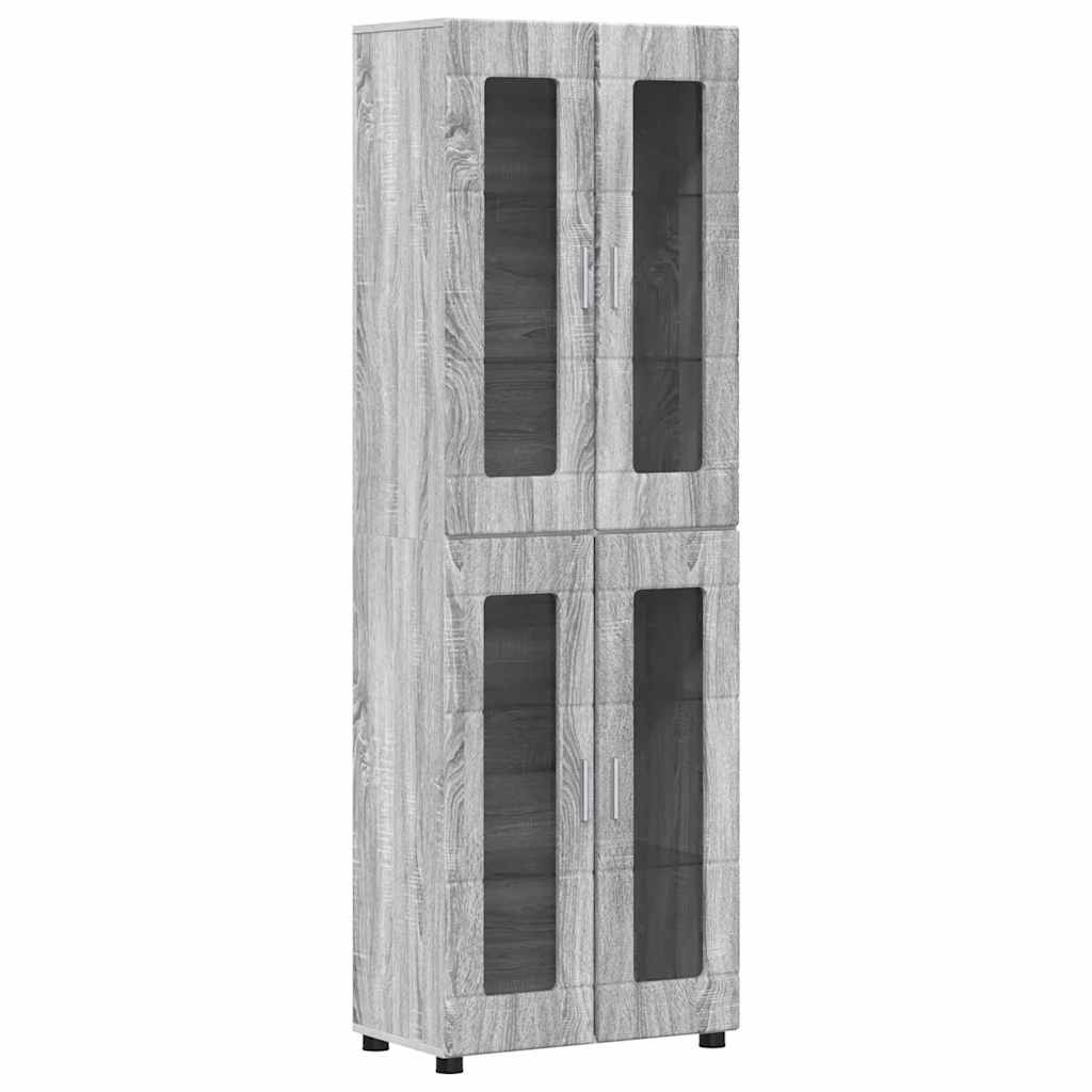 Highboard mit Regal FLORIN Weiß 60 x 35 x 182 cm Holzwerkstoff