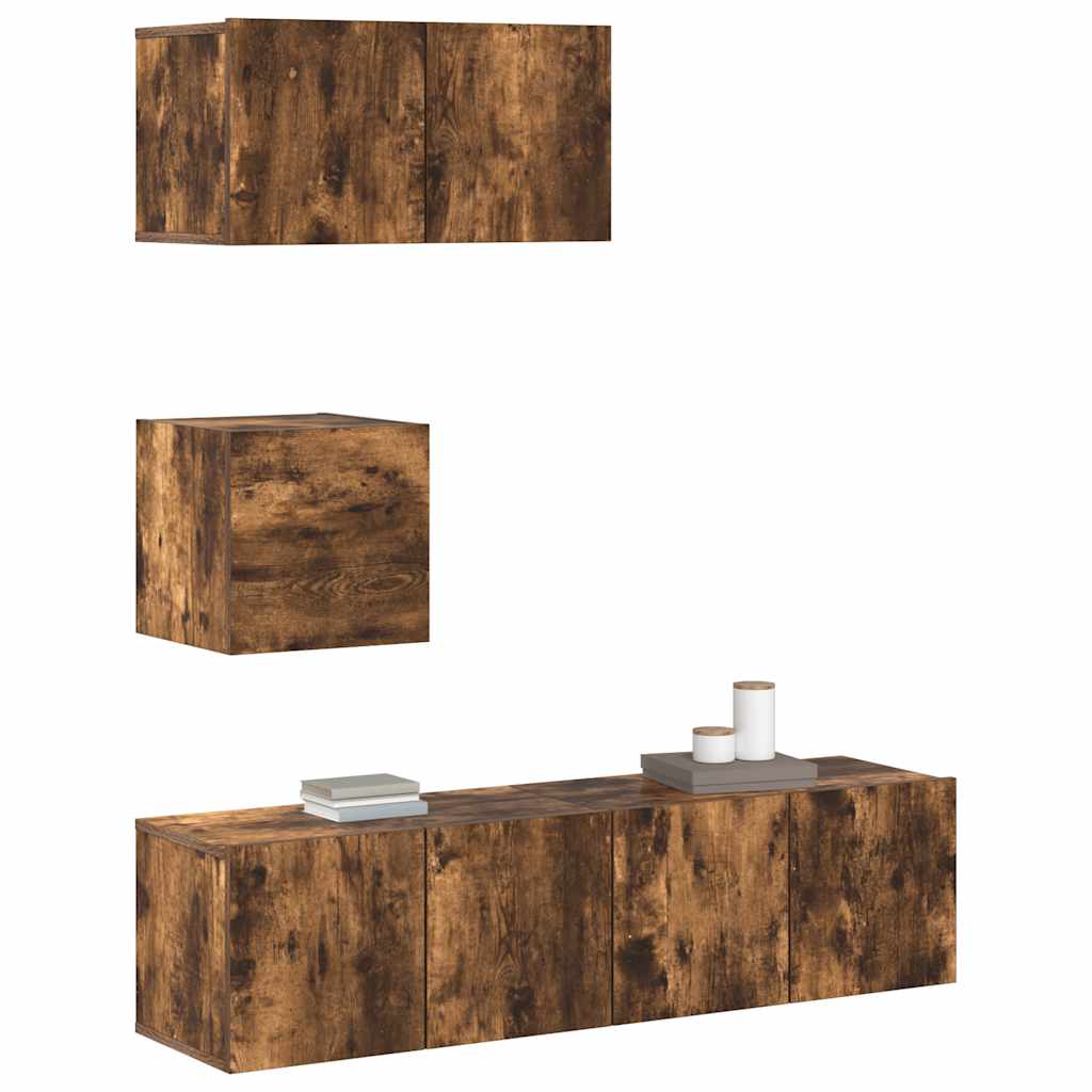 4-tlg. TV-Schrank-Set Sonoma-Eiche Holzwerkstoff