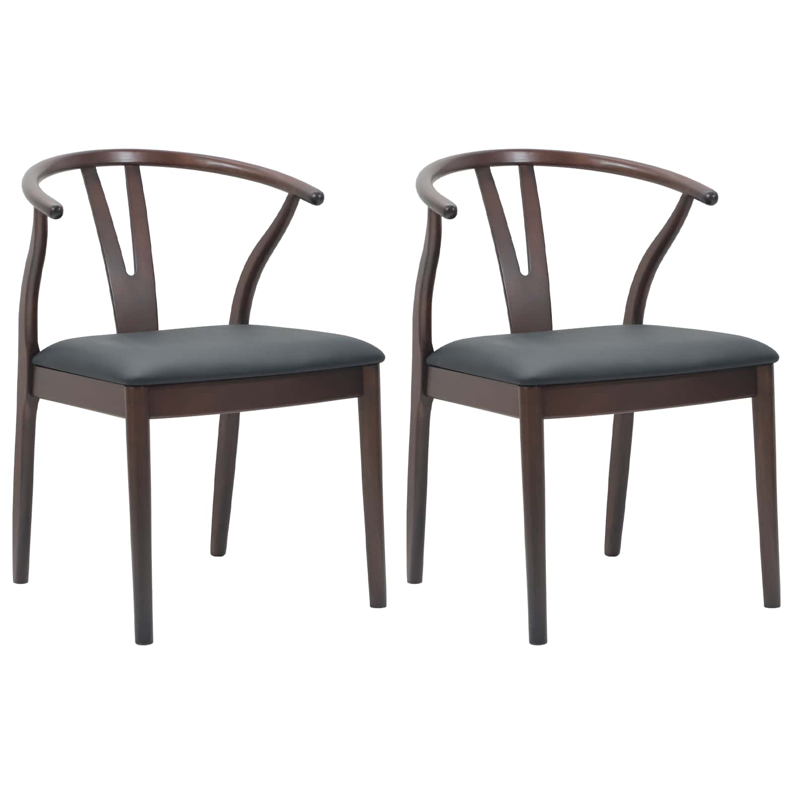 Esszimmerstuhl 2 pcs Hellbraun und hell Massives Gummiholz