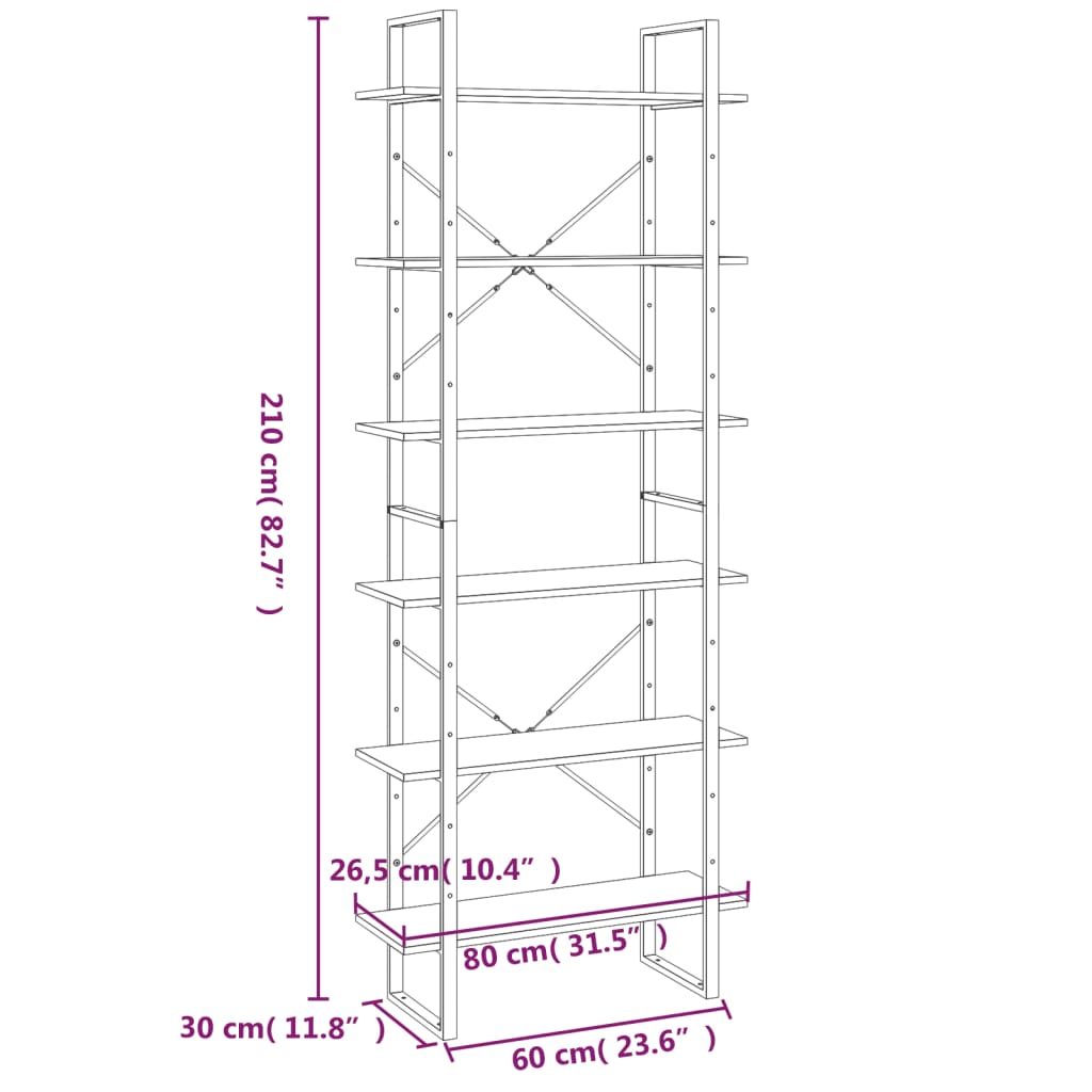 Bücherregal Weiß 80x30x105 cm Holzwerkstoff
