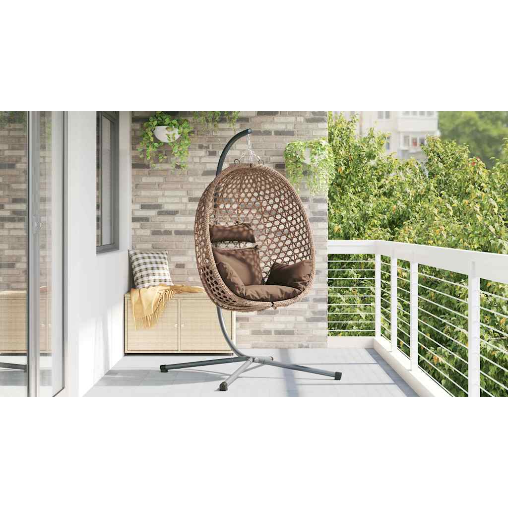 Hängendes Ei-Stuhl Hellcreme 104 x 100 x 191 cm Poly-Rattan