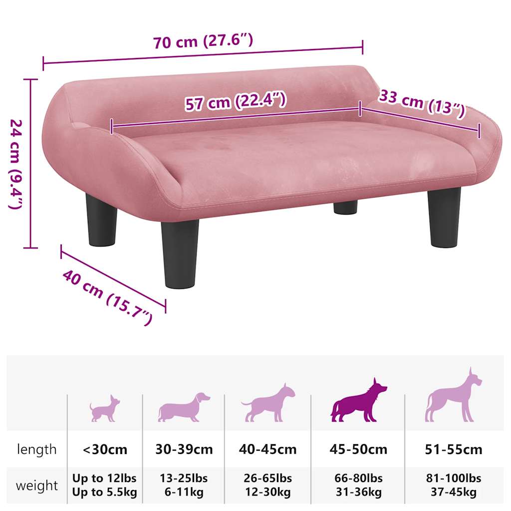 Hundebett Creme 70x40x24 cm Stoff