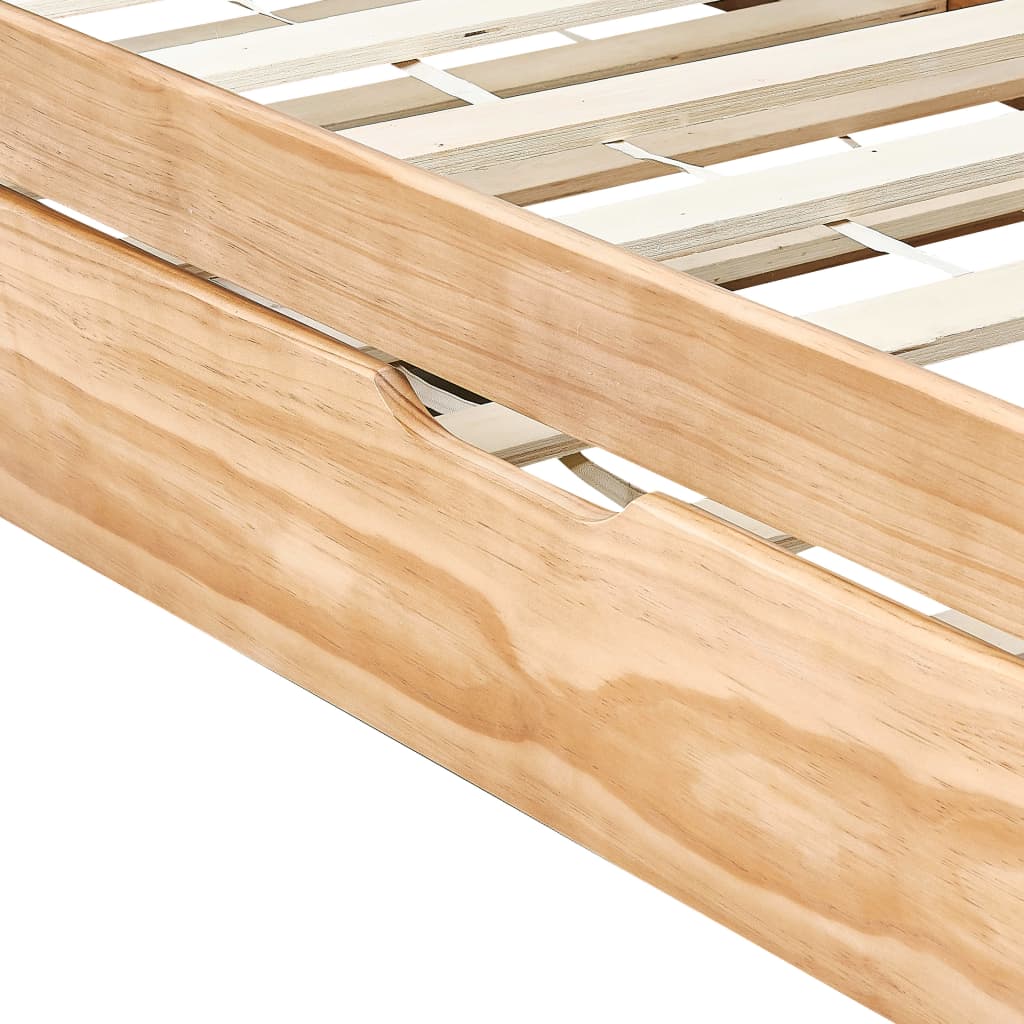 Ausziehsofa Bettgestell Weiß Kiefernholz 90×200 cm