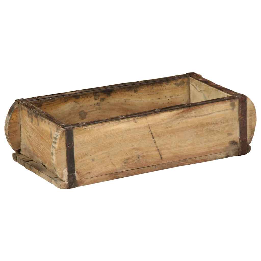 Tablett Braun 30 x 15 x 9 cm Massives upgecyceltes Holz