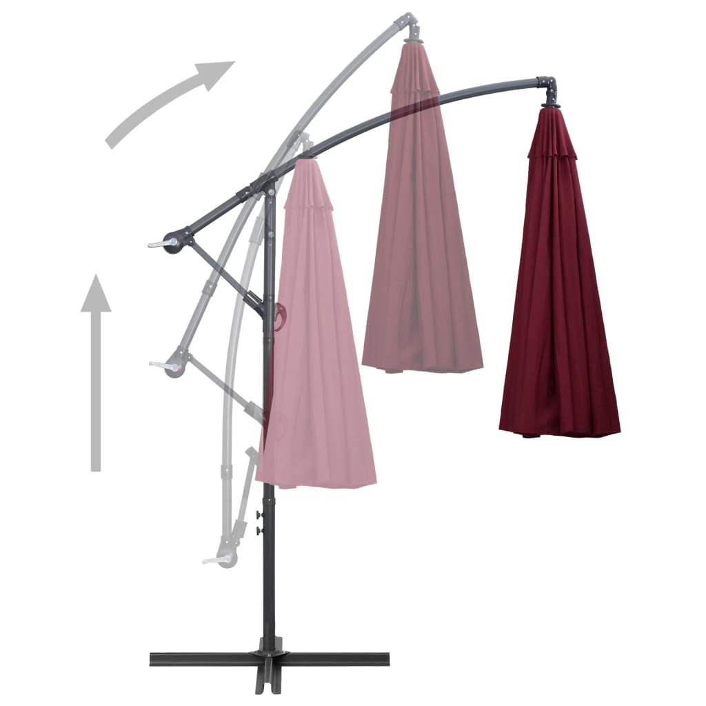 Ampelschirm Weiß 3 m Aluminium-Mast