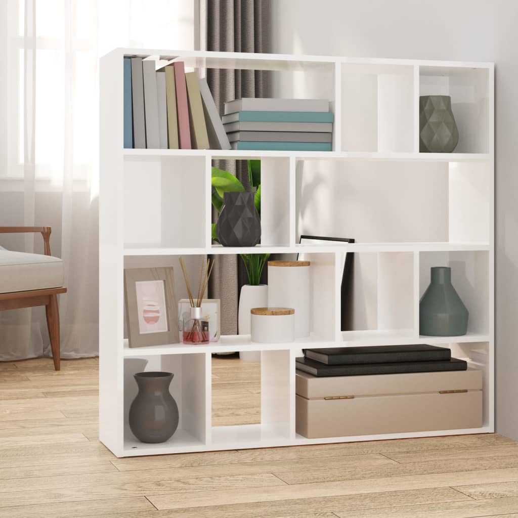 Bücherregal/Raumteiler Weiß 105x24x102 cm