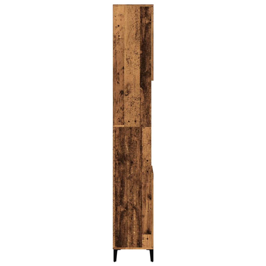 Badschrank Weiß 30x30x190 cm Holzwerkstoff
