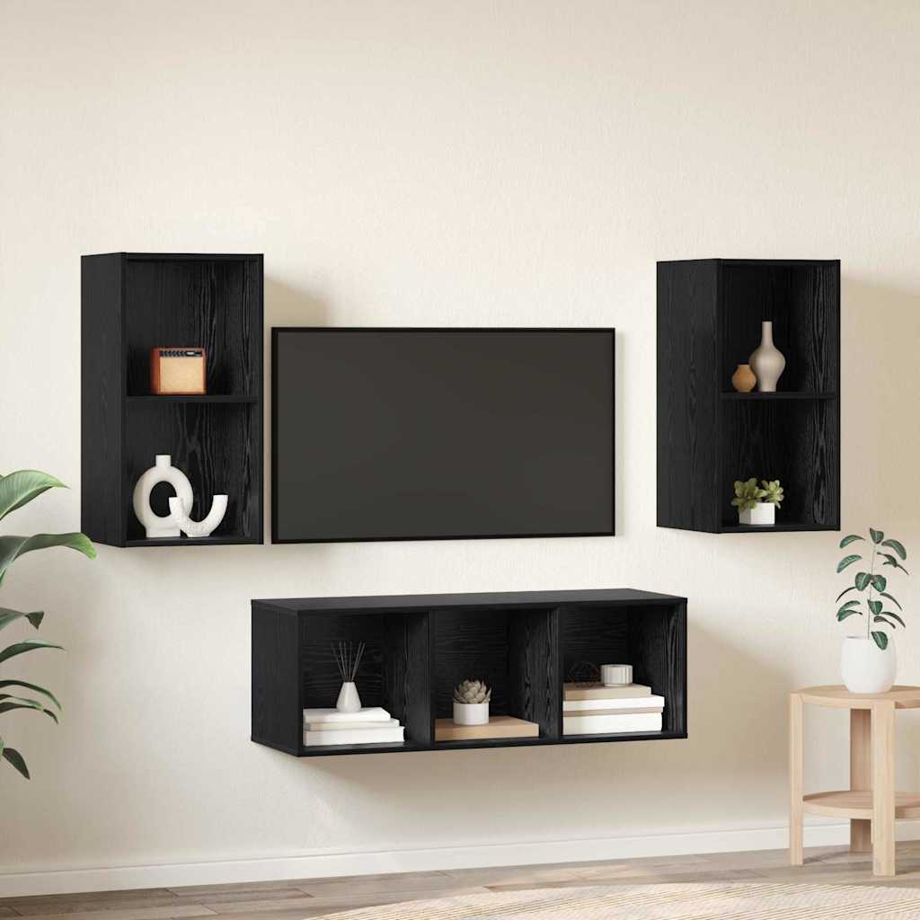 3-tlg. TV-Schrank-Set Weiß Holzwerkstoff