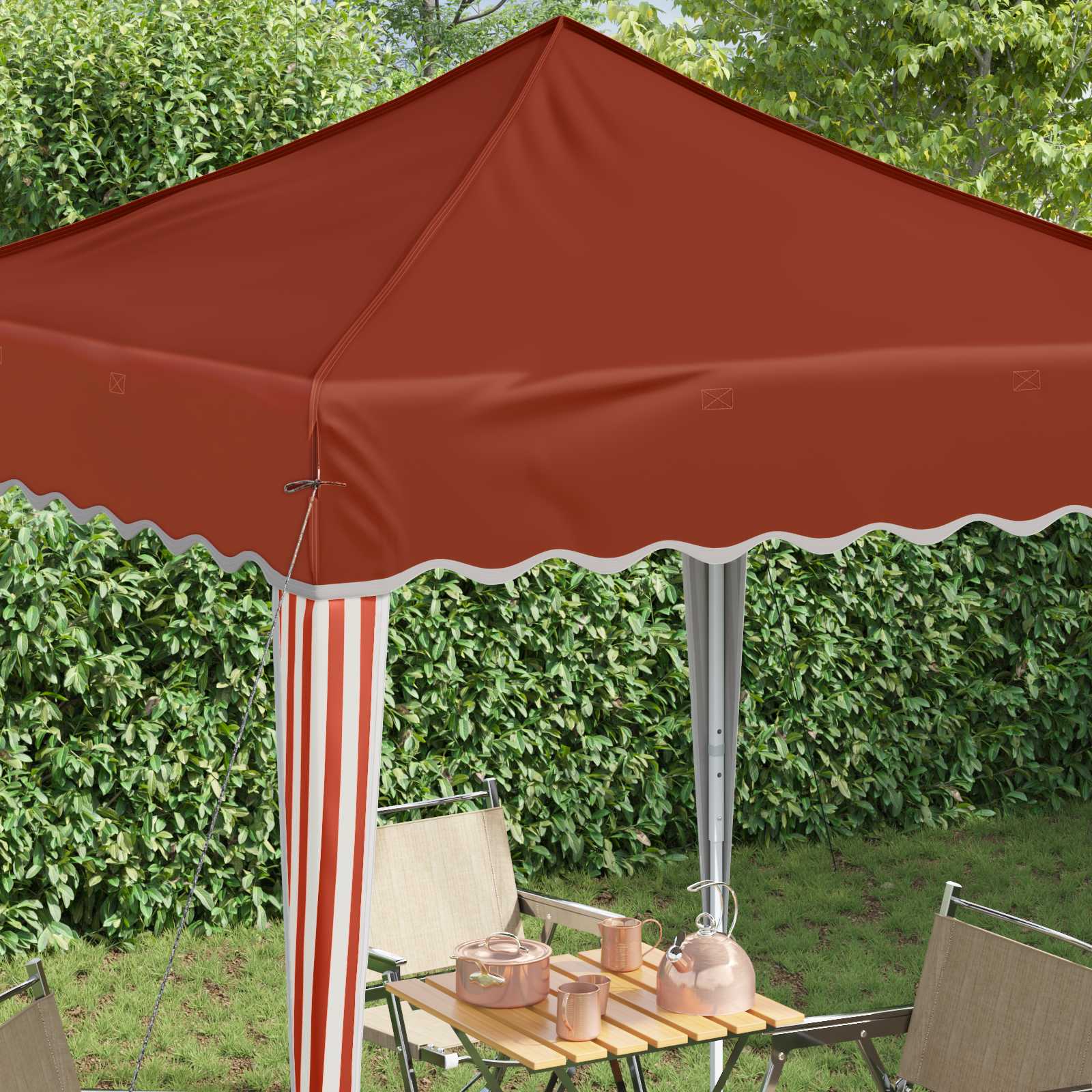 Pop-up Partyzelt 195 x 195 x 245 cm Creme Oxford-Stoff
