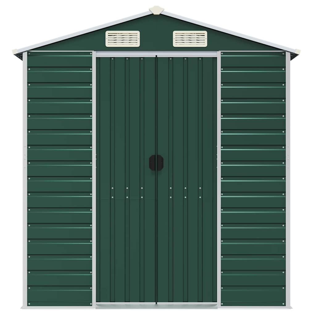Gerätehaus Grün 191x130x198 cm Verzinkter Stahl