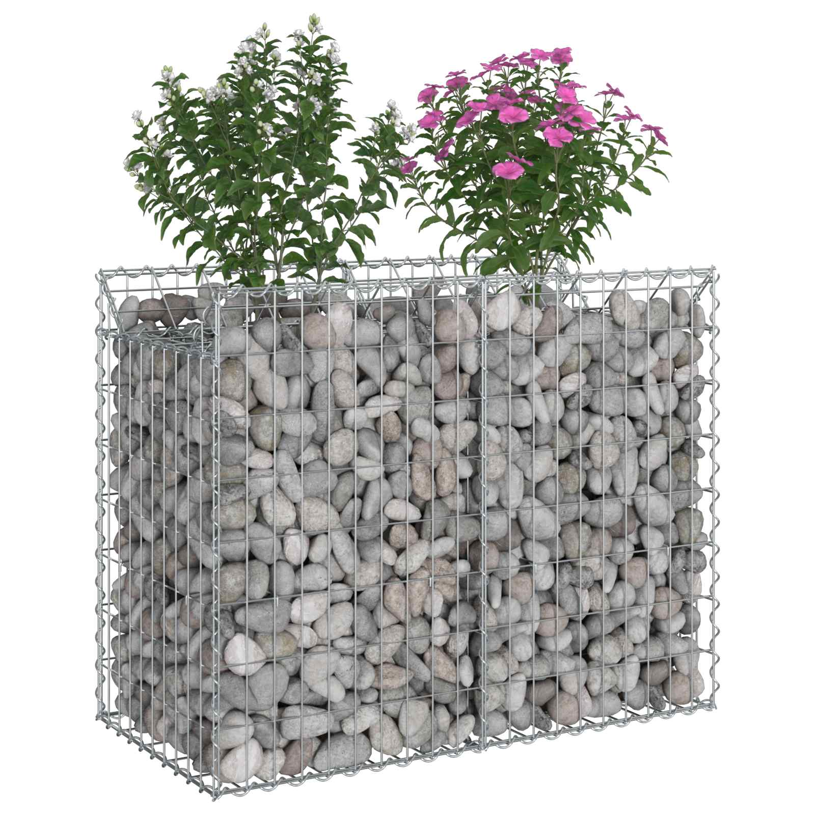 Gabionen-Hochbeet 2 pcs Silber