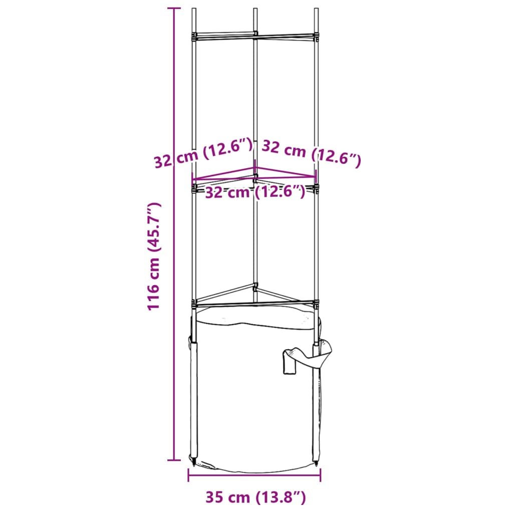 Tomatenkäfige 8 Stk. 116 cm Stahl und PP