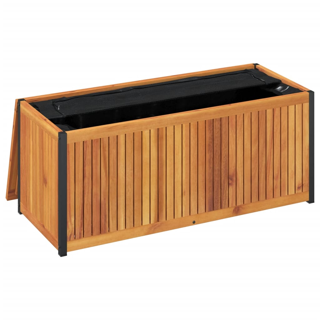 Gartenbox 45x45x45/53 cm Massivholz Akazie und Stahl