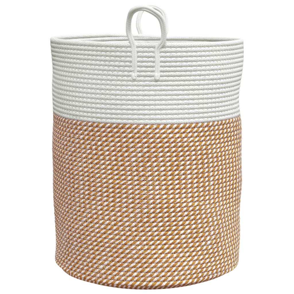 Aufbewahrungskorb Grau und Weiß Ø38x46 cm Baumwolle