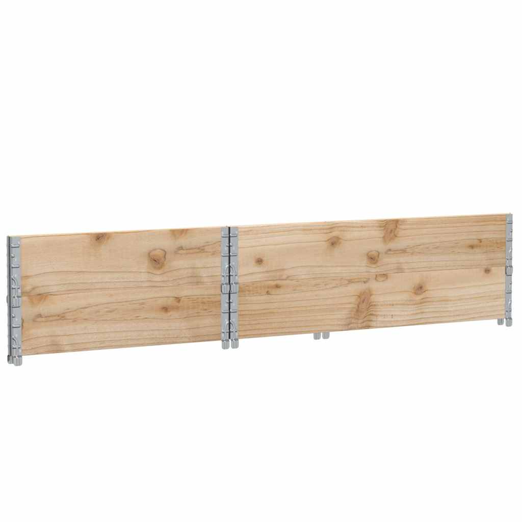 Paletten-Aufsatzrahmen Schwarz 80x60 cm Massivholz Kiefer