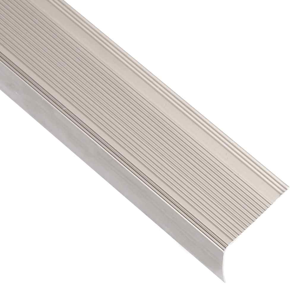 Treppenkantenprofile in L-Form 15 Stk. Aluminium 90 cm Silbern